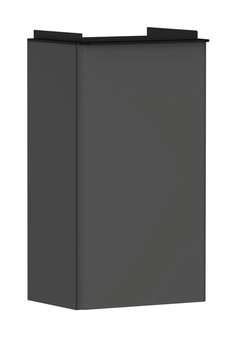 Waschtischunterschrank in Diamantgrau Matt, rechteckige Form, mit Türanschlag auf der linken Seite. Produkt von Hansgrohe, passend für Handwaschbecken.